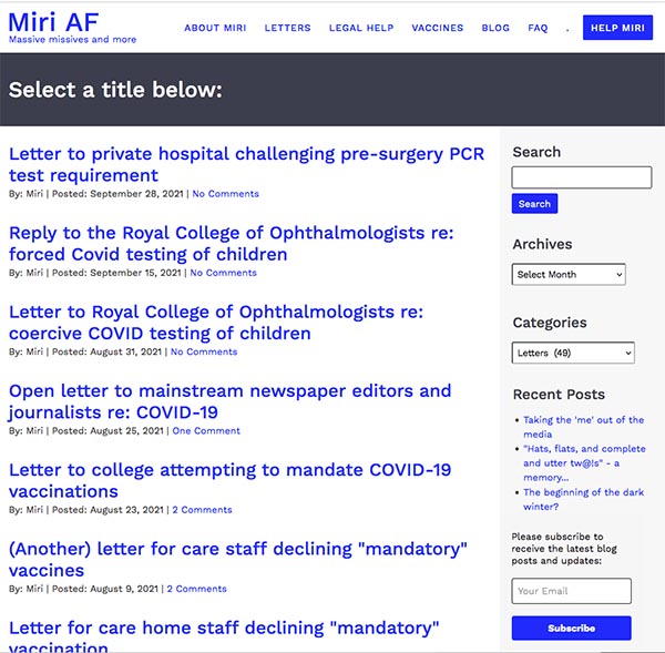 MiriAF Website